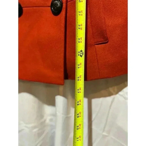 Antonio Melani Women's Orange Wool Blend Pea Coat Size 6 Winter Quiet Luxury - Picture 6 of 10